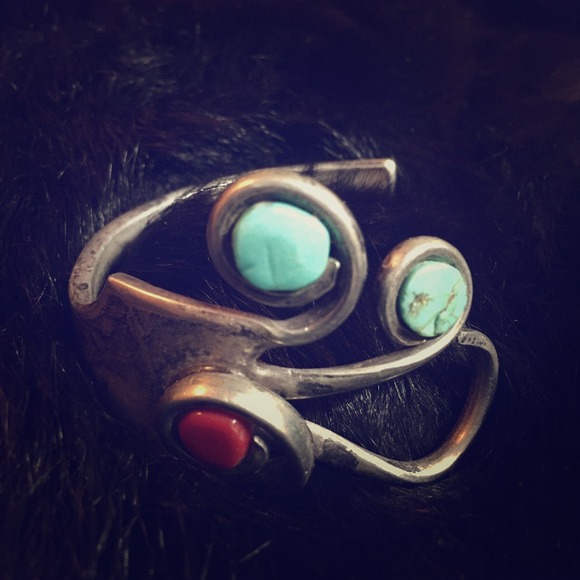 Vintage Navajo Turquoise Fork Cuff