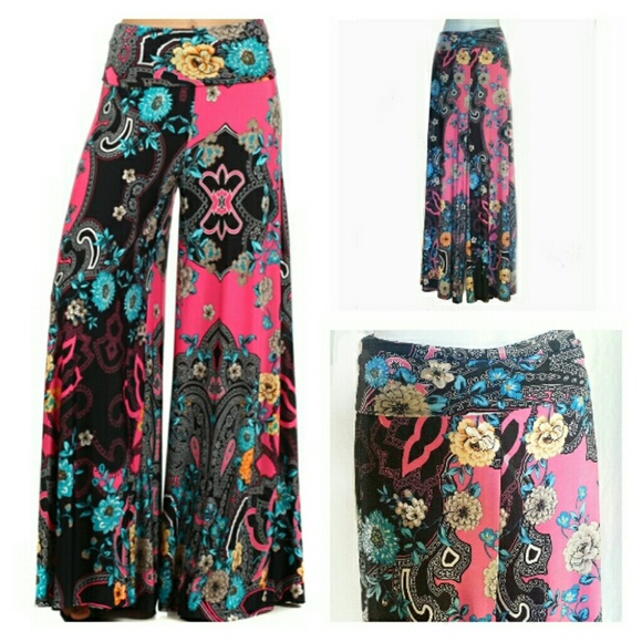 Palazzo Pants - Retro print
