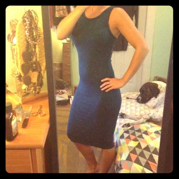 Teal midi dress
