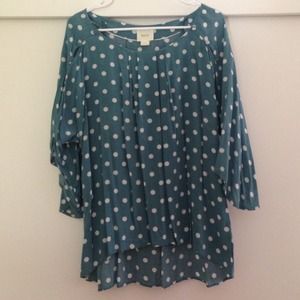 Anthropologie polka dot blouse
