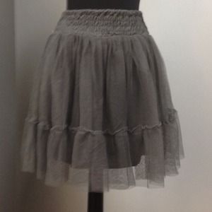 Grey Color Smocked Skirt (New without Tags)