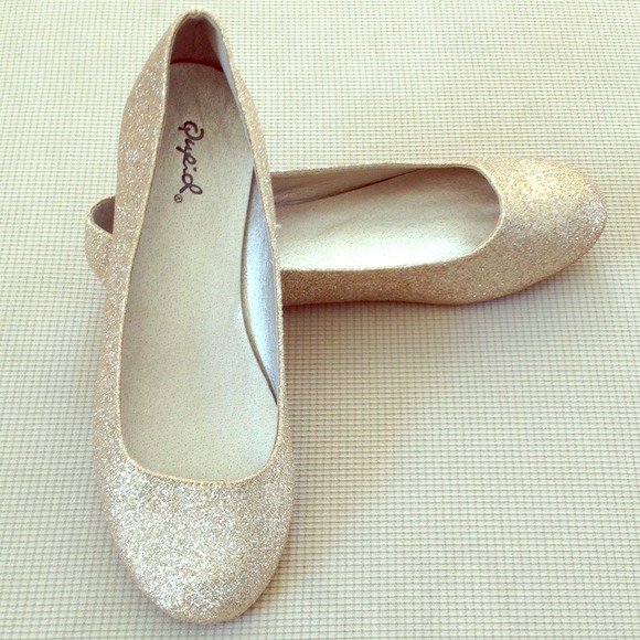 Gold Glitter Flats