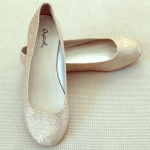 Gold Glitter Flats