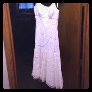 Formal white laced gown