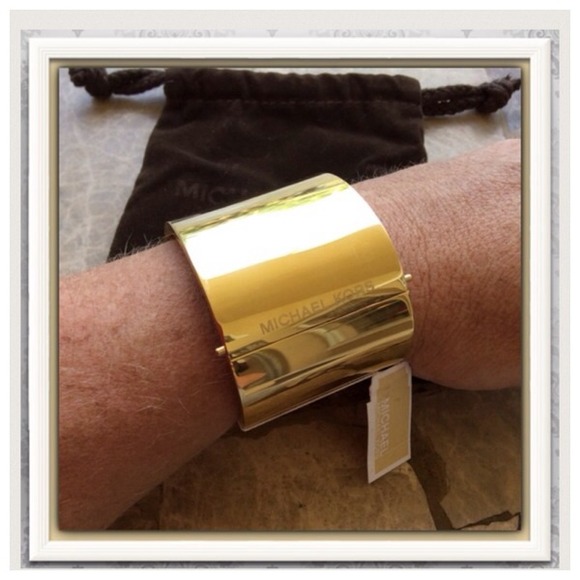 Michael Kors Gold Tone Large Bangle Bracelet