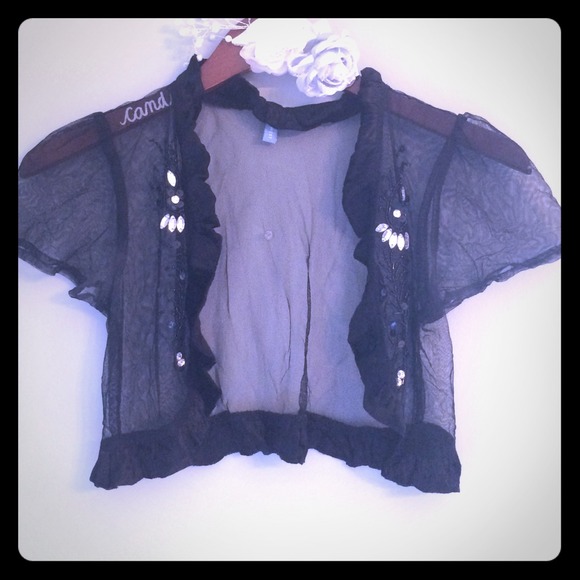 RESERVED Nine West cropped jeweled inspired top
