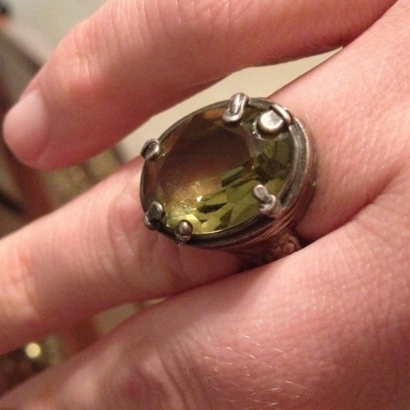 Silpada silver and deep green ring