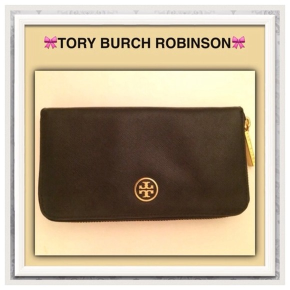 Tory Burch Continental Robinson Saffiano Walet BLK
