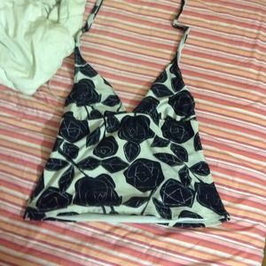 Black and white bathing suit top