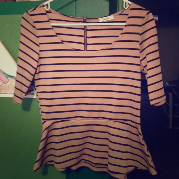 Teenbell tan and black striped top