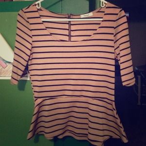 Teenbell tan and black striped top