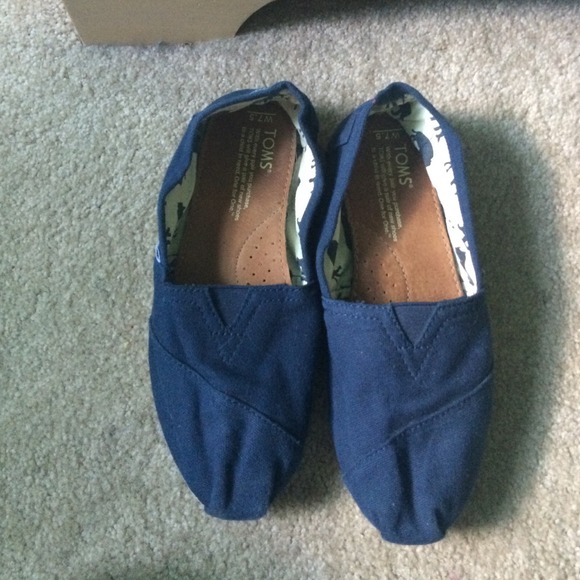Blue Toms slip ons