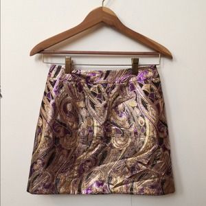 H&M Metallic Paisley Skirt
