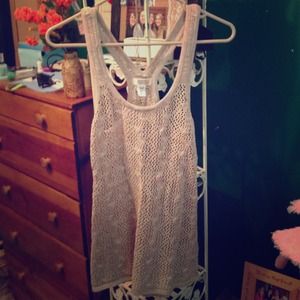 Beige knit tank top