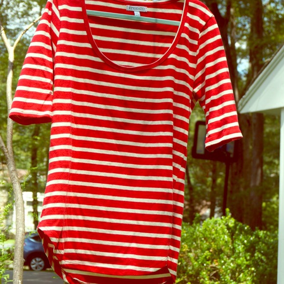 Style mint red and white stripped shirt - Picture 1 of 4