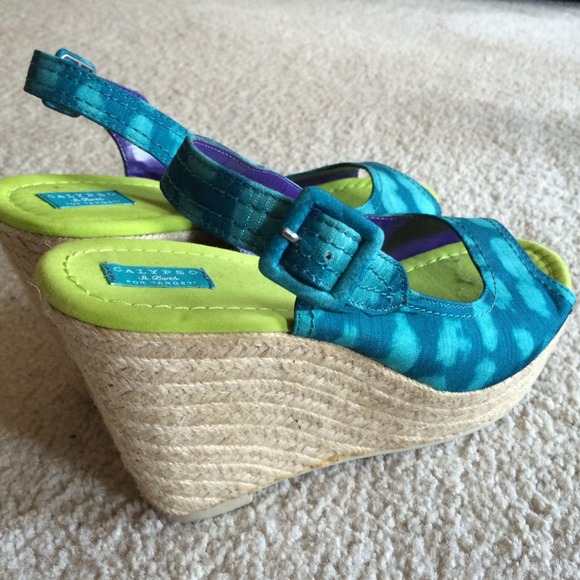 Calypso St. Barth Blue Tie-Dye Wedges