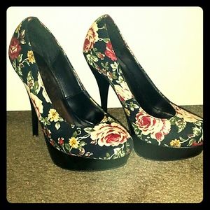 Floral high heels