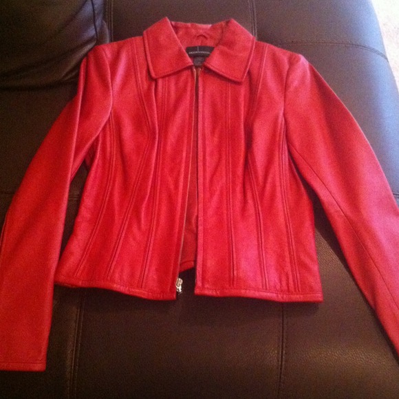 Red leather VS jacket