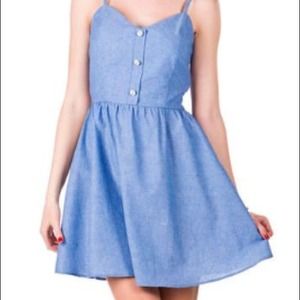 Francesca's Chambray Bow Dress