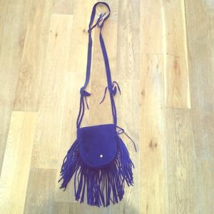Blue Fringe Handbag