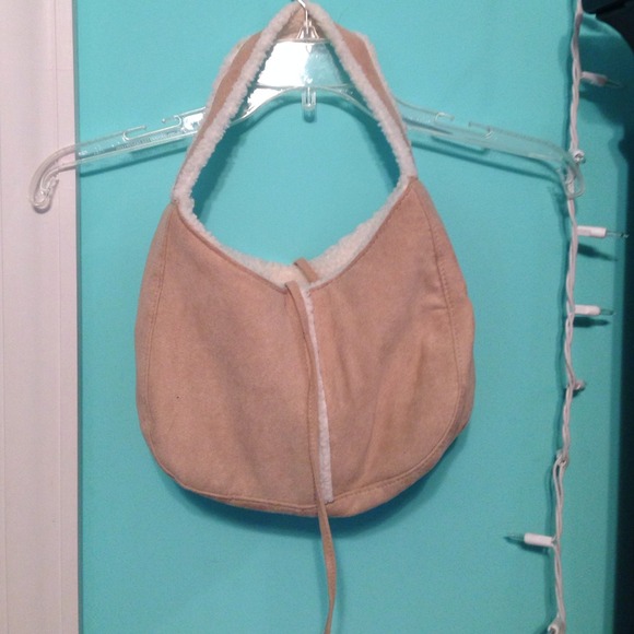 Tan and white purse