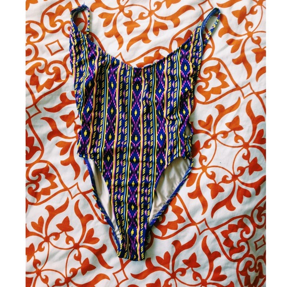 American Apparel Tribal High Cut One Piece