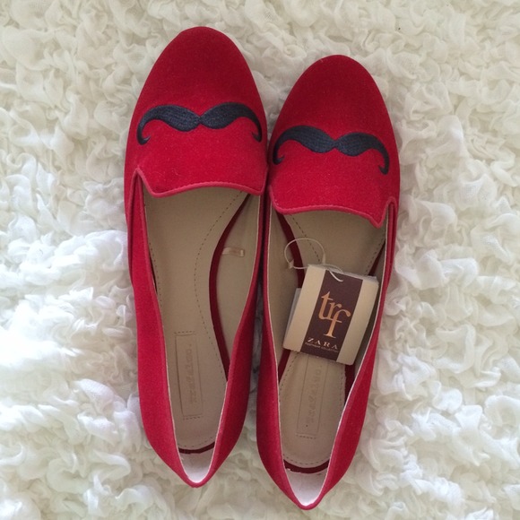 Zara Deep Red Slip-ons