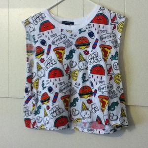 TUMBLR QUIRKY CROP MUSCLE TANK