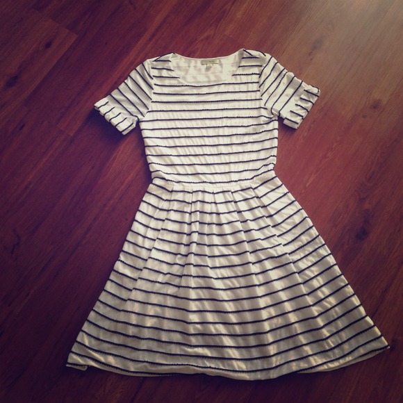 Navy/white striped Anthropologie Dress