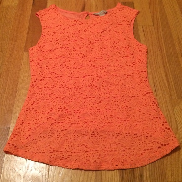 Banana Republic coral lace tank top! Never worn!
