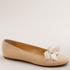 J. Crew Ribbon Bow Nude Ballet Flats