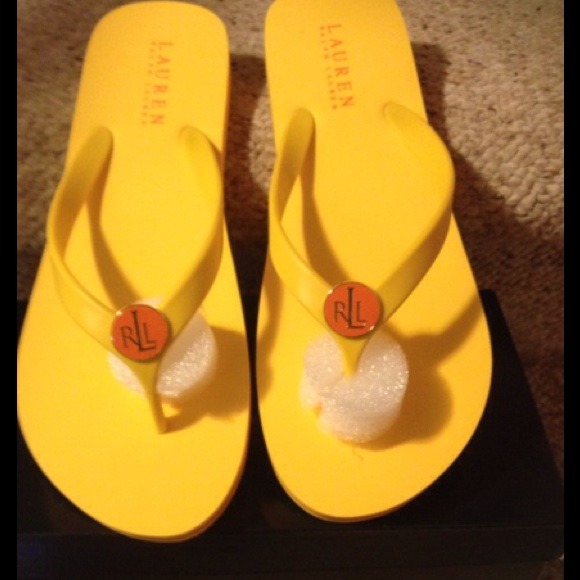 Ralph Lauren Shoes - Yellow Ralph Lauren Flip Flops