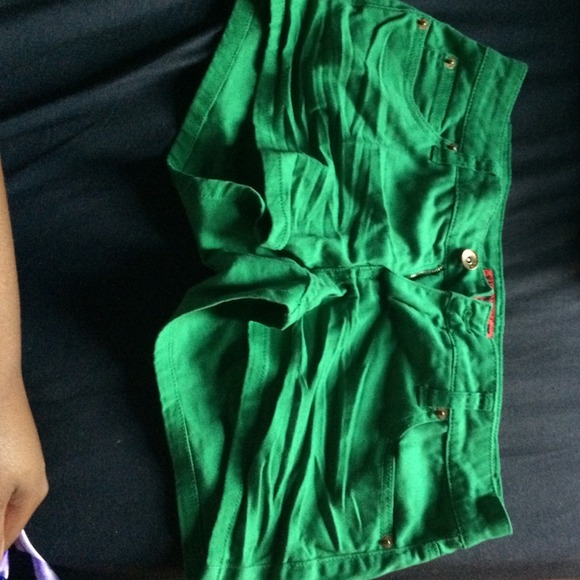Green jean shorts zanadi