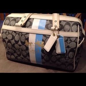 Coach Heritage Blue Stripe satchel 13190