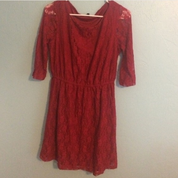 Red lace dress