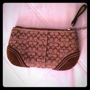 Brown Coach coin purse