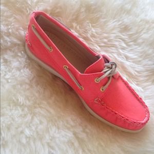 Sperry for J.Crew Top-Sider Boat Shoes Neon Rose