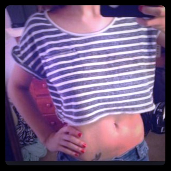 Noble U vintage striped crop top