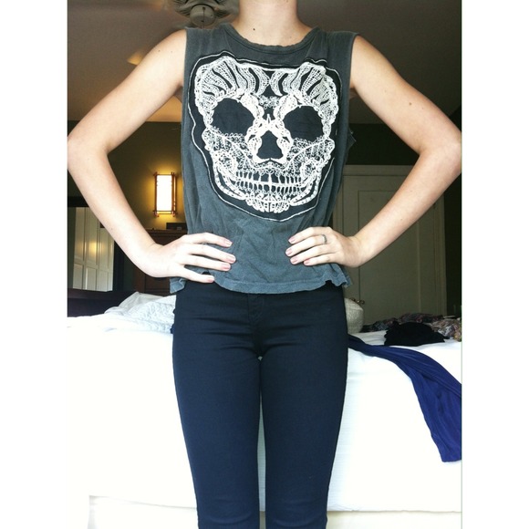 Urban Outfitters Lace Skull Tank Top