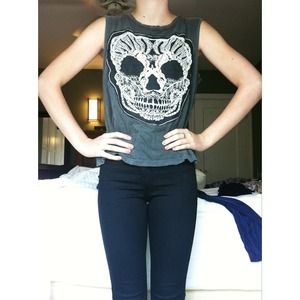 Urban Outfitters Lace Skull Tank Top