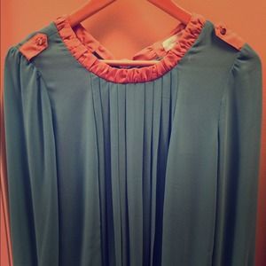 Chic Teal and Taupe Top!