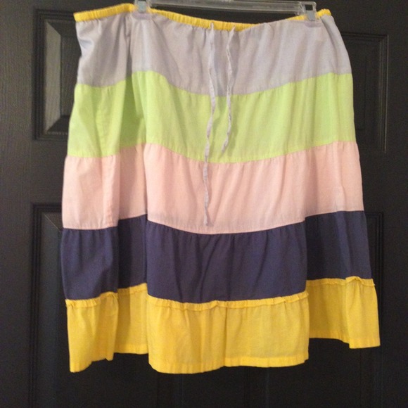 JCrew color block 💚💗💙💛 drawstring skirt-large