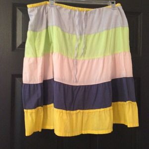 JCrew color block 💚💗💙💛 drawstring skirt-large