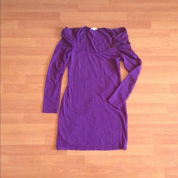 HP🎉UO Purple Ruffles Shoulder Mini Dress - Picture 3 of 3