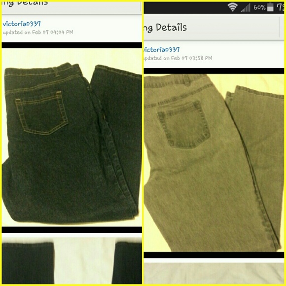 Two jeans one dark blue an gray