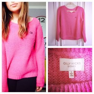 Gilly Hicks size Small Pink Crochet Sweater