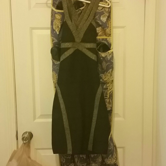 Bebe open back body con dress