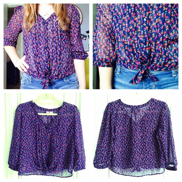 Love on a Hanger Royal Purple Floral Blouse