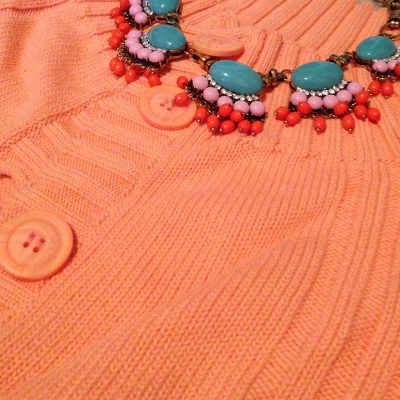 Adorable orange/sorbet color sweater/cardigan - Picture 1 of 3