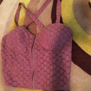 Cross back bustier crop top